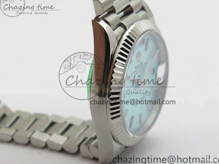 A2836 Dial 228239 Dial Blue SS BP SS Version Textured 904 on Day-Date President 40mm Ice Bracelet New 0724
